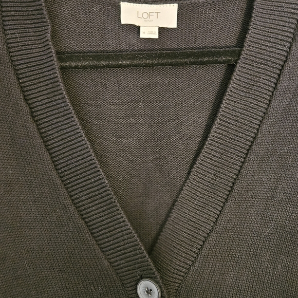 LOFT Women's Black Cardigan Sweater - Picture 2 of 3